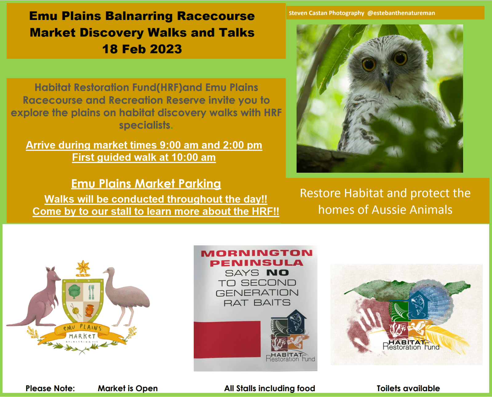 Emu Plains Balnarring Racecourse Market Discovery Walks and Talks 18th Feb 2023